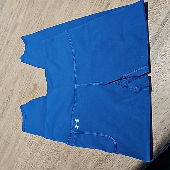 Under Armour Fitted Leggings Blue With Pockets Size Small - Picture 2 of 7